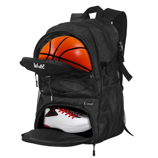 Sport Backpack, with Separate Ball Holder & Shoes Compartment, Best for Basketball, Soccer, Volleyball