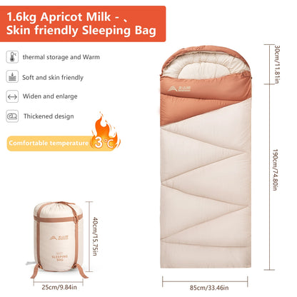 BISINNA Camping Sleeping Bag Ultralight 4 Season Warm Envelope Backpacking Cotton Sleeping Bag for Outdoor Traveling Hiking