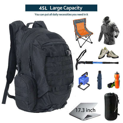 45L Waterproof Fishing Hunting Backpack Outdoor Rucksacks Tactical Sports Camping Hiking Trekking Bags