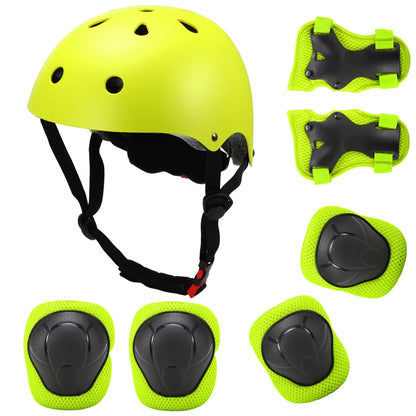 Kids 7 in 1, Helmet and Pads Set, Adjustable, Knee Pads Elbow Pads Wrist Guards for Scooter, Skateboard, Roller Skating, Cycling