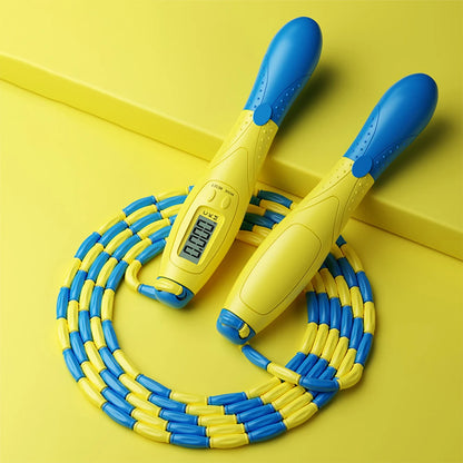 Jump Rope Plastic Segmented, Soft Beaded Skipping Rope, Adjustable Length for Kids & Adults