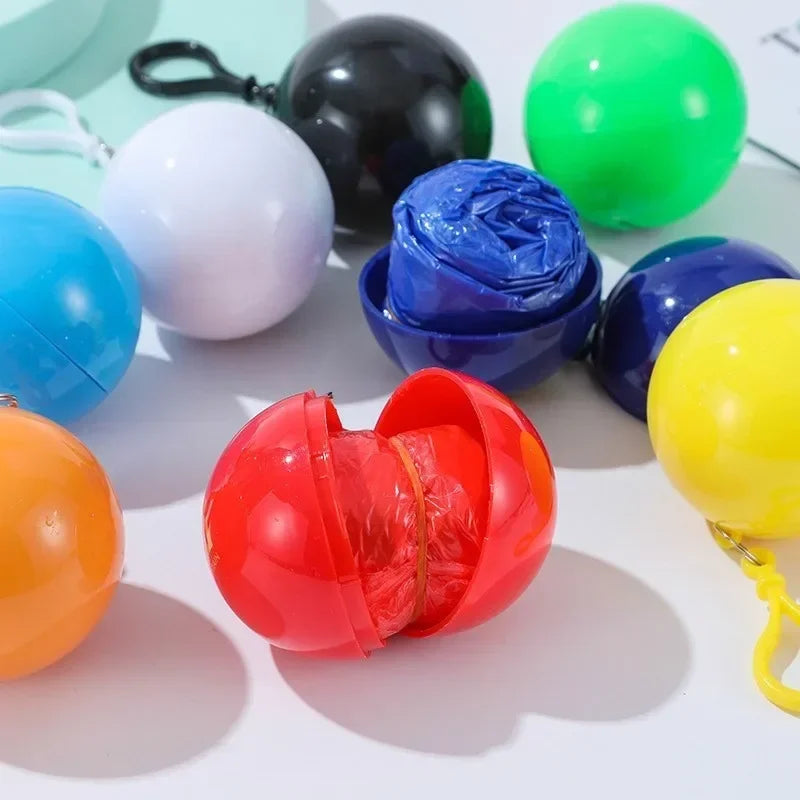 Portable Raincoat Ball Disposable Raincoats Waterproof Transparent Rain Cover Emergency Coat for Traveling Camping Outdoor Sport