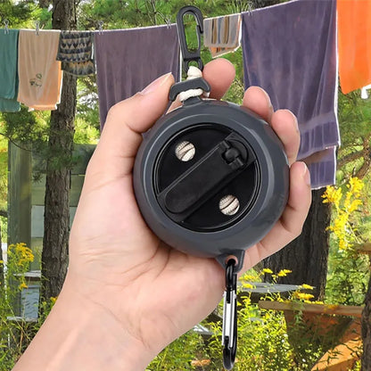 Outdoor Retractable Clothesline Adjustable 32ft/10M Camping Clothesline Portable Clothes Drying Rack Windproof Washing Line Rope