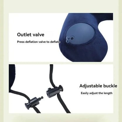 U-Shaped Comfortable Self-inflating Air Pillow Neck Support Inflatable Airplane Travel Neck Pillow Inflatable Sleeping Pillow