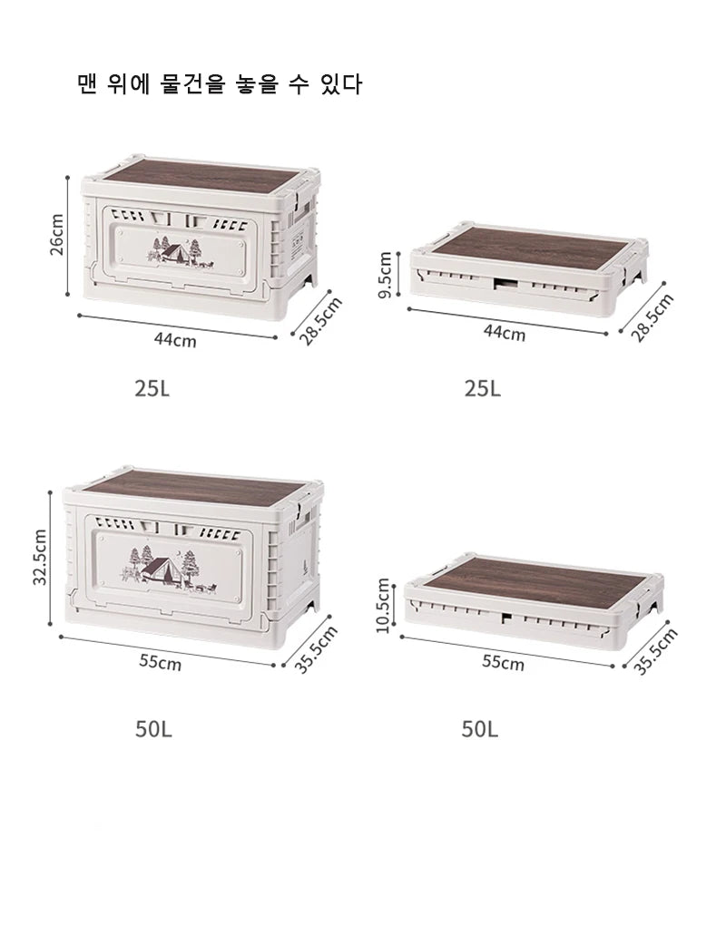 Naturehike Camping Box 60L Large Capacity Folding Storage Box 25L 30L 50L Home Bedside Table Outdoor Travel Picnic PP Sundry Box