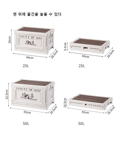 Naturehike Camping Box 60L Large Capacity Folding Storage Box 25L 30L 50L Home Bedside Table Outdoor Travel Picnic PP Sundry Box