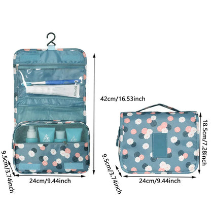 Polyester Hook Cosmetic Bag Women Makeup Bag High Capacity Toiletry Storage Pouch Travel Make Up Organizer Waterproof Beauty Bag