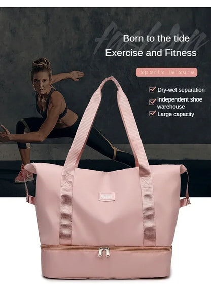 Large Capacity Sport Bag, with Dry / Wet Separation, Shoulder Bag for Fitness, Gym, Outdoor, Travel
