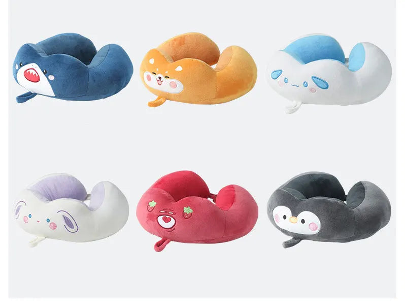 Soft, Fluffy U Shape Travel Neck Pillow, For Airplane, Train, Car & Home Use