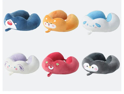 Soft, Fluffy U Shape Travel Neck Pillow, For Airplane, Train, Car & Home Use