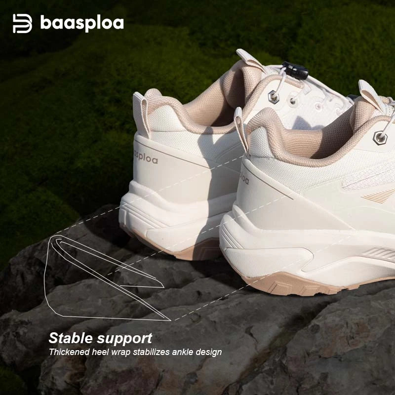 Baasploa Women Hiking Shoes Fashion Comfort Rubber Sole Non-Slip Wear-Resistant Sport Shoes Female Breathable Outdoor Sneakers