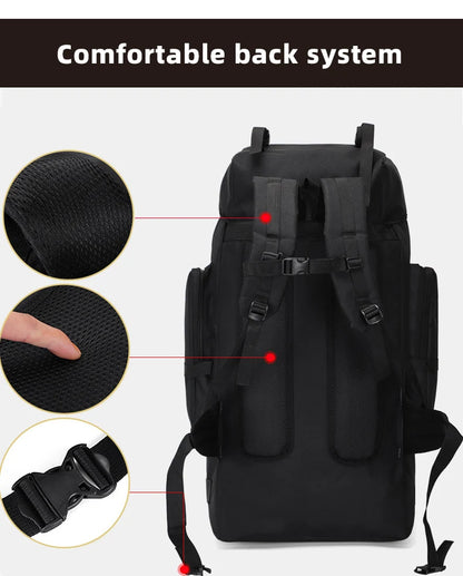 130L Hiking Camping Backpack Travel Large Luggage Bag Men Trekking Outdoor Sports Pack Molle Trekking Rucksack For Men Big Bag