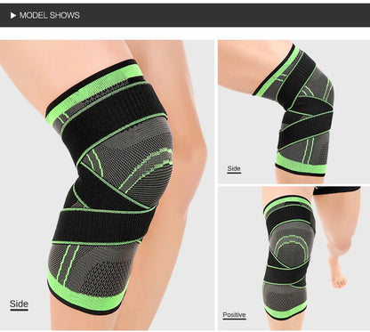 Knee Compression Sleeve with Adjustable Straps for Running / Working Out / Hiking / Sports