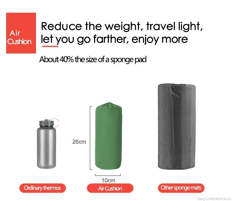 Outdoor inflatable mattress for camping, foot-activated moisture-proof sleeping pad, portable vehicle-mounted inflatable pad