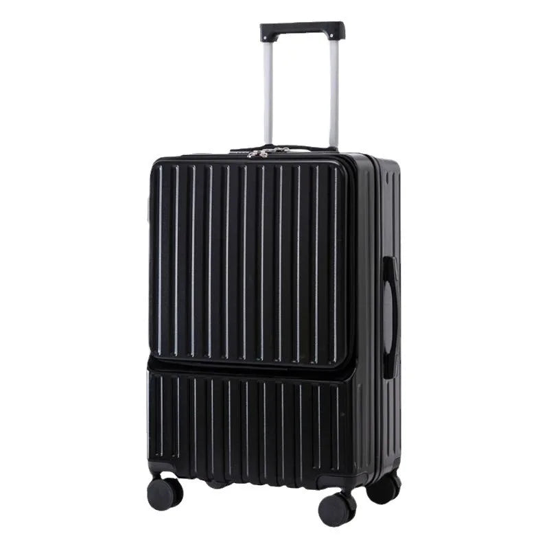Luggage Large Capacity Trolley Case Universal Wheel Handheld Travel Suitcase Front Open Boarding Box Usb Charging Trolley Case