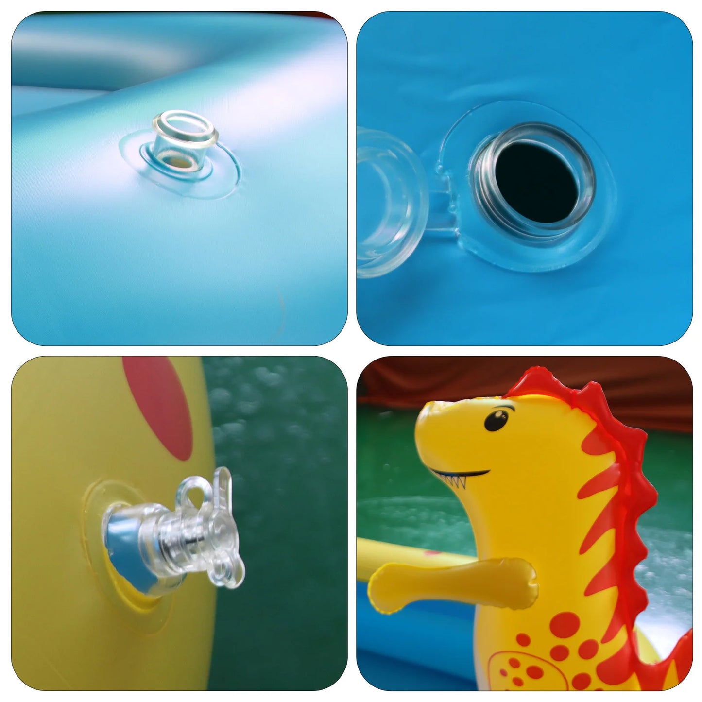 1.7m Inflatable Swimming Pool, Dinosaur Shape, PVC  Material, Outdoor Bath Lawn, Water Toy Inflatable Fountain