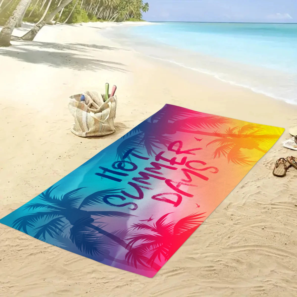 Beach Tropical Printed Design Towel, Quick Drying Absorbent