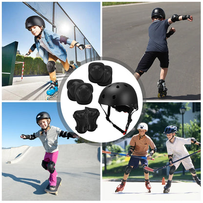 Kids 7 in 1, Helmet and Pads Set, Adjustable, Knee Pads Elbow Pads Wrist Guards for Scooter, Skateboard, Roller Skating, Cycling