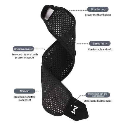 Breathable Wrist Support Brace for Gym / Work - Adjustable Compression Sleeve, Arthritis & Carpal Tunnel Relief