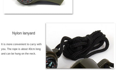 ABS Emergency Survival Whistle with Thermometer and Compass, 3 in 1, High Decibel, Portable, Outdoor