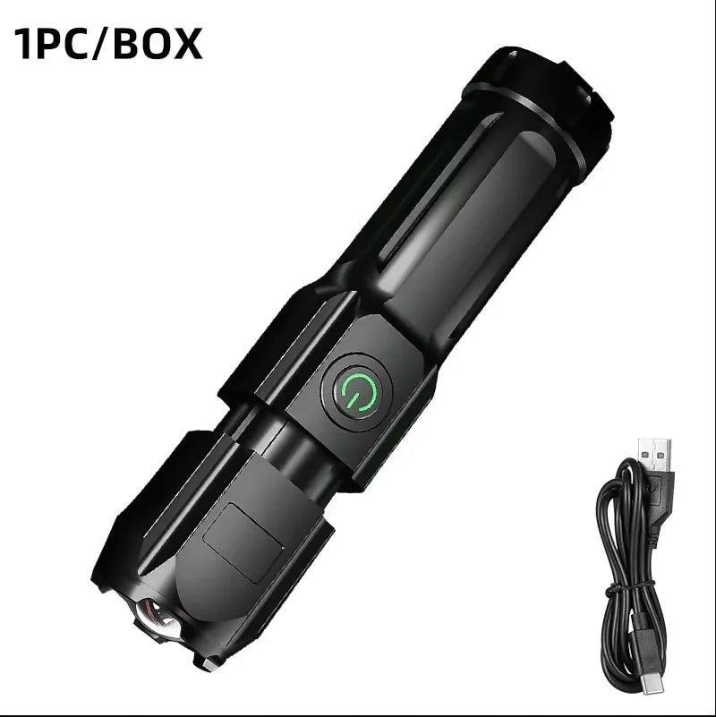 Strong Light Flashlight Outdoor Emergency Multi Functional USB Camping Light Lighting Flashlight Working Side Charging