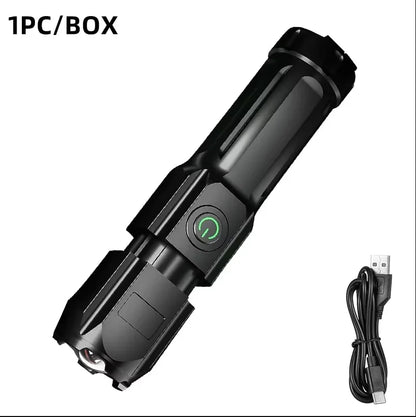 Strong Light Flashlight Outdoor Emergency Multi Functional USB Camping Light Lighting Flashlight Working Side Charging