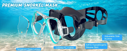 Professional Diving Scuba Mask Anti Fogging Dry Snorkeling Scuba Dive Glasses Seal Diving Tempered Glass Mask Goggles Men Women