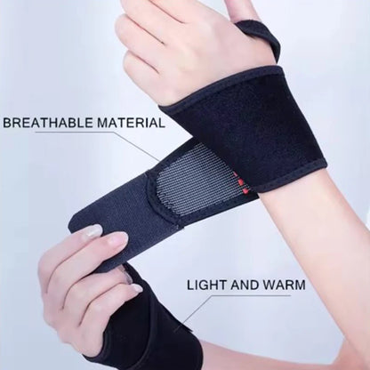 Self-Heating Wrist Band, Magnetic Therapy Support Brace Wrap, Heated Compression Belt