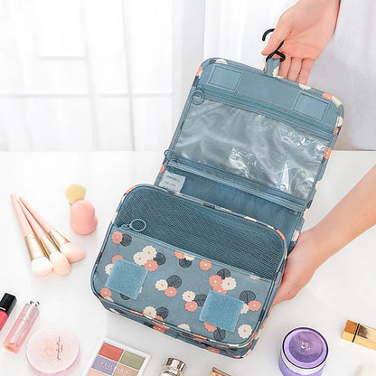 Polyester Hook Cosmetic Bag Women Makeup Bag High Capacity Toiletry Storage Pouch Travel Make Up Organizer Waterproof Beauty Bag