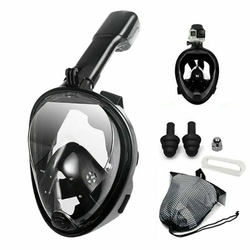 Full Face Diving Mask, Snorkeling Anti Fog, Swimming and Scuba Diving Respirator Mask Safe Breath for Kids & Adults