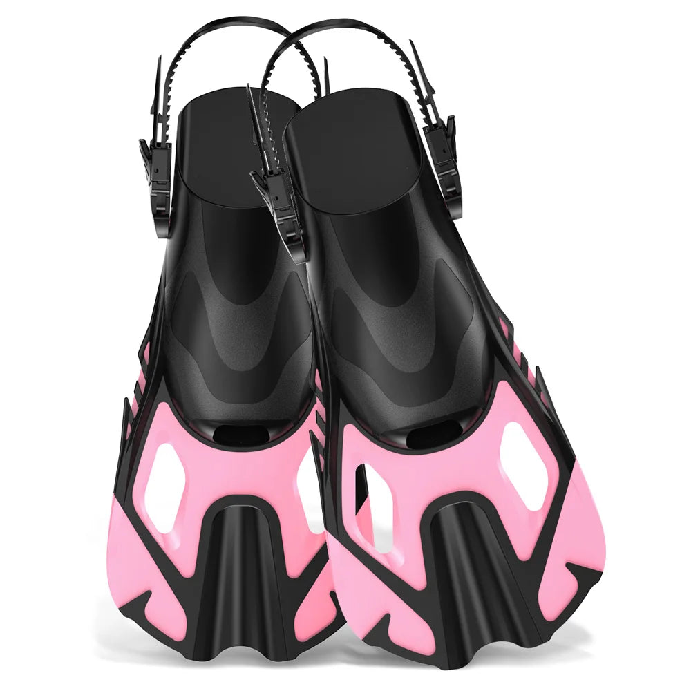 Adjustable Fins for Snorkeling, Diving, Open Heel Swimming Flippers
