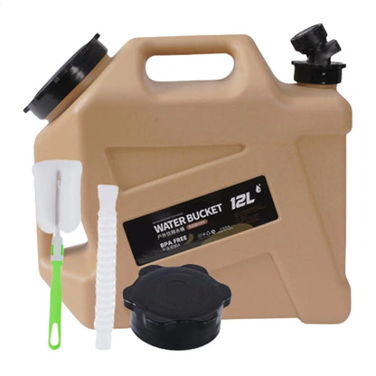 Camping Water Bucket With Faucet 12L Water Containers Portable Leakproof 2 Carry Handles Water Storage Tank Camping Accessories