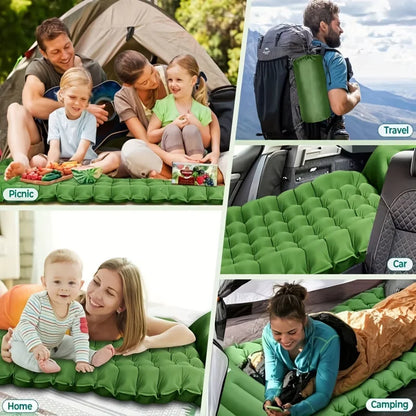 Outdoor camping air mattress Thickened ultra-light sleeping mattress Built-in pillows and pump air cushions for travel climbing