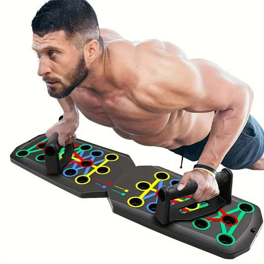 Portable Folding Push-Up Board, Multi-Functional Anti-Slip Mat, With Handle, Home Fitness Exercise For Chest