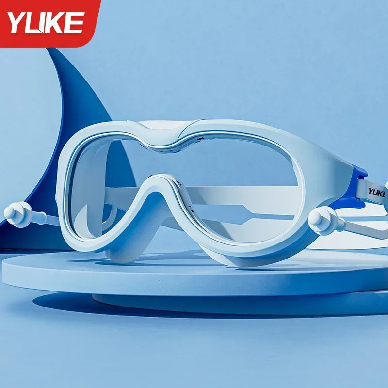 Children Swimming Goggles, Anti-fog, Large Frame Glasses, Comfortable Silicone