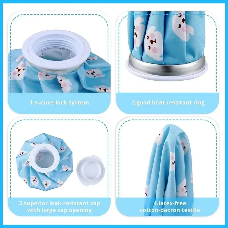 A cute cartoon cold and hot compress bag for repeated use in household water filled children's cooling ice packs