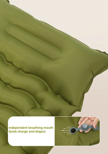 Outdoor camping mattress with built-in pump Ultralight thickened sleeping pad inflatable pillow for hiking picnic trips