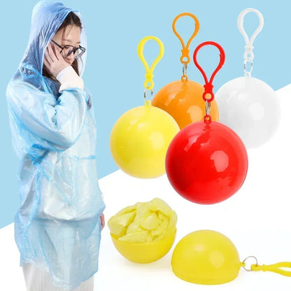 Portable Raincoat Ball Disposable Raincoats Waterproof Transparent Rain Cover Emergency Coat for Traveling Camping Outdoor Sport