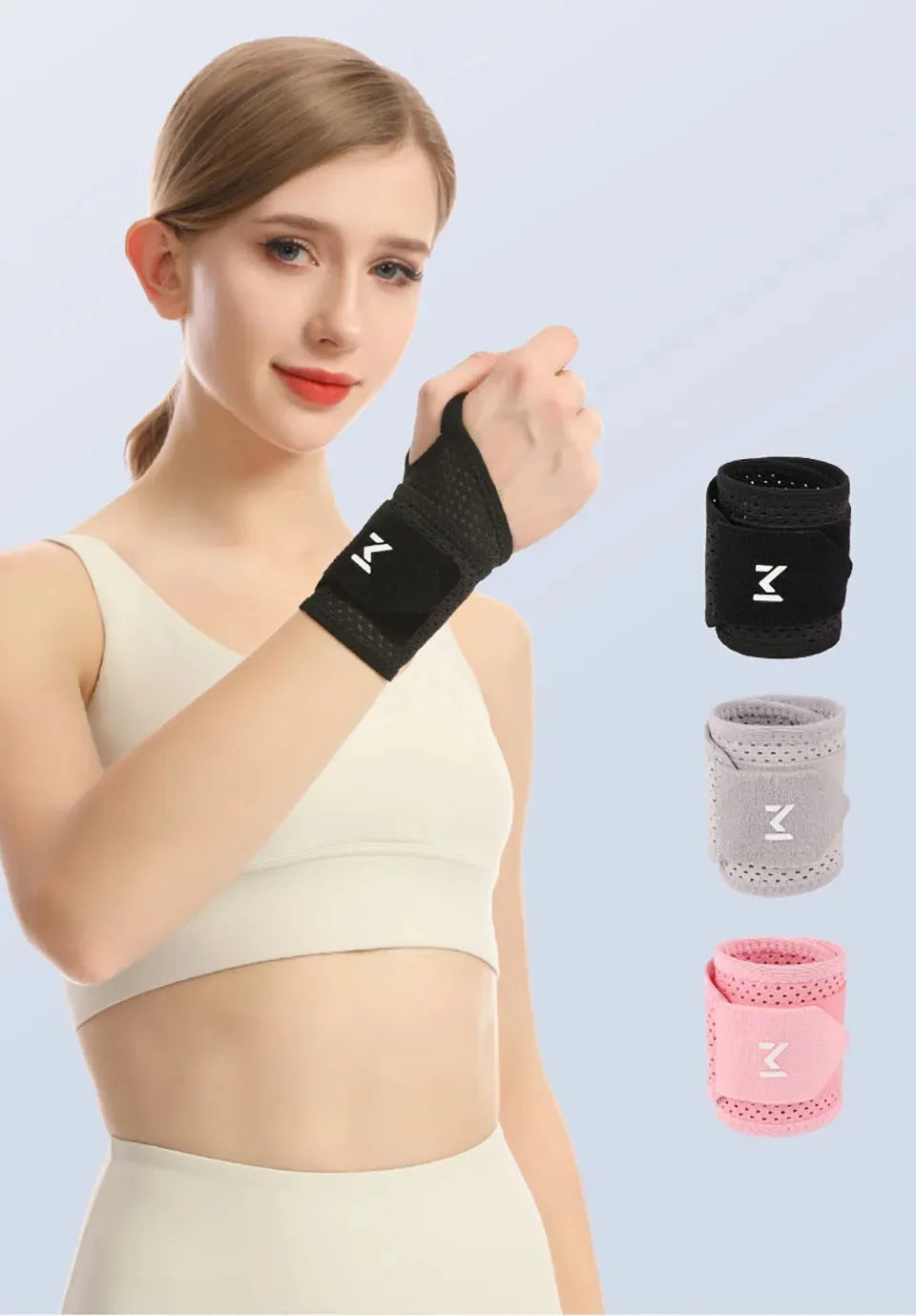 Breathable Wrist Support Brace for Gym / Work - Adjustable Compression Sleeve, Arthritis & Carpal Tunnel Relief
