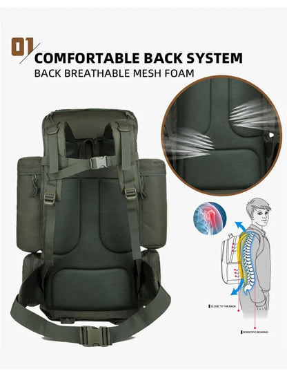 Large Climbing Backpack Camping Mountaineering Bag Men Travel Hiking Multifunction Tactical Shoulder Molle Luggage Backpacks