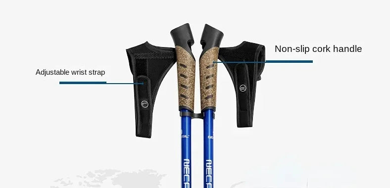 2PCS Trekking Poles, Telescopic Aluminum Alloy Walking Sticks, for Hiking