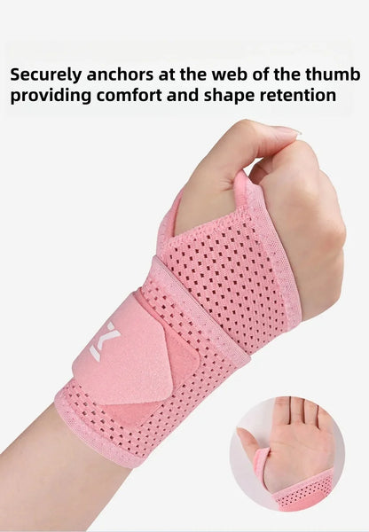 Breathable Wrist Support Brace for Gym / Work - Adjustable Compression Sleeve, Arthritis & Carpal Tunnel Relief