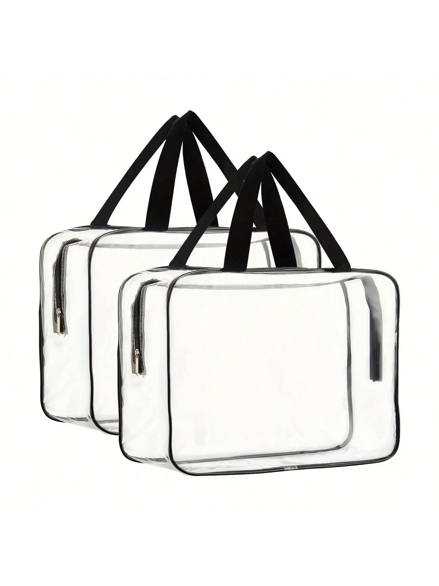 Large Clear Makeup Cosmetic Wash Organizer Bag, Clear Plastic Tote Bag, Waterproof Transparent Clear Handbag Purse