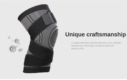 Knee Compression Sleeve with Adjustable Straps for Running / Working Out / Hiking / Sports