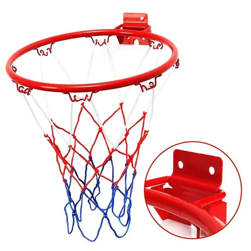 Indoor/Outdoor Wall Mounted Basketball Hoop with Net - Durable and Versatile Basketball Equipment