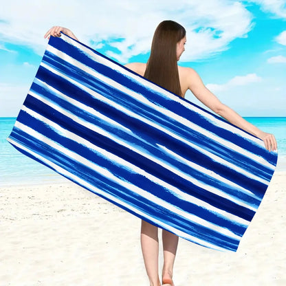 Fashionable Colorful Striped Beach Towel, Quick Drying Absorbent