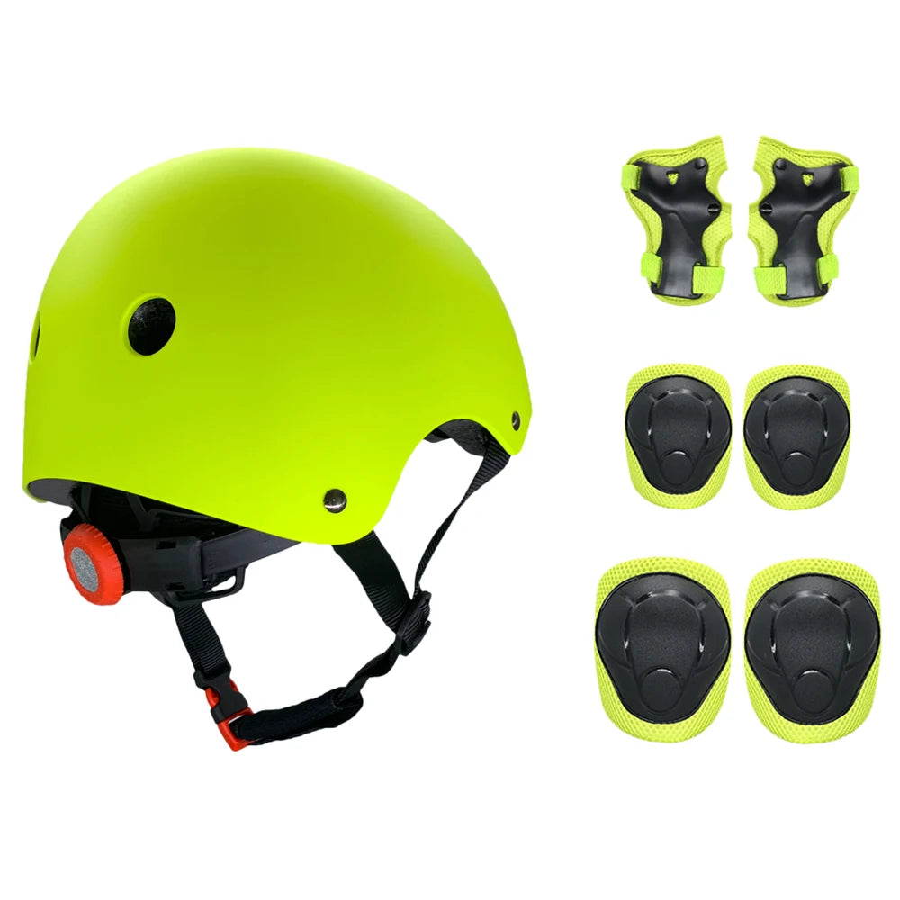 Kids 7 in 1, Helmet and Pads Set, Adjustable, Knee Pads Elbow Pads Wrist Guards for Scooter, Skateboard, Roller Skating, Cycling