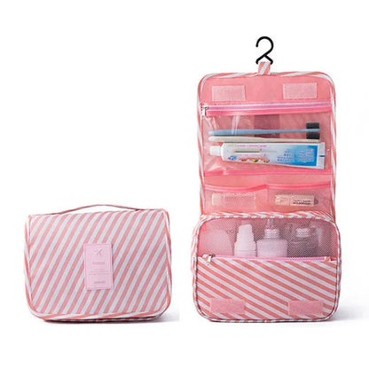 Polyester Hook Cosmetic Bag Women Makeup Bag High Capacity Toiletry Storage Pouch Travel Make Up Organizer Waterproof Beauty Bag