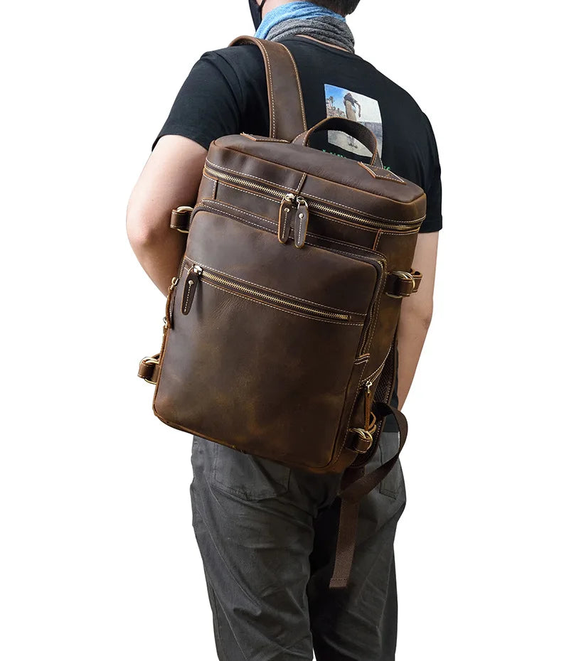 Large Leather Backpack Men Luxury Designer Laptop Bagpack for Man Backpack for School Bag Travel Backpack Bag Men's Daypack