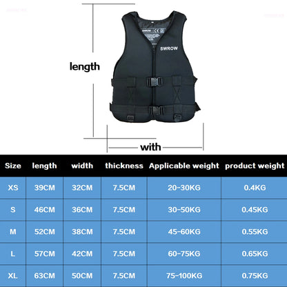 Water Sports Neoprene Life Jacket, for Children and Adults